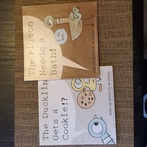 Mo Willems book-2 books. The pigeon needs a bath and The ducling gets a cookie.